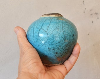 Raku Fired vase / Decorative vase / Alternative firings / Housewarming gift / Made In Israel