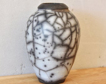 Ceramic Naked Raku Vase, Made in Israel, Raku, Alternative Firing, Home decor, Housewarming gift