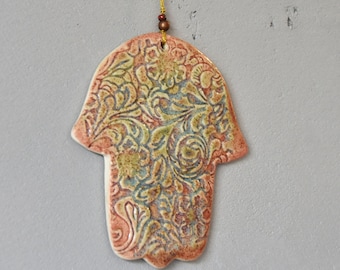 Hamsa, Hamsa de cerámica, Decoración de pared, Talismán, Decoración del hogar, Regalo de bienvenida