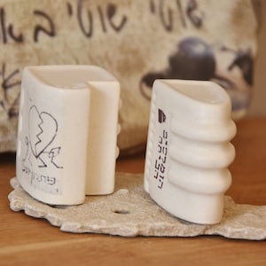 Ceramic Salt & Pepper shakers, Bauhaus TLV ceramic miniature hous, Tel-Aviv souvenir, Made in Israel, Made in Tel-Aviv, Housewarming gift