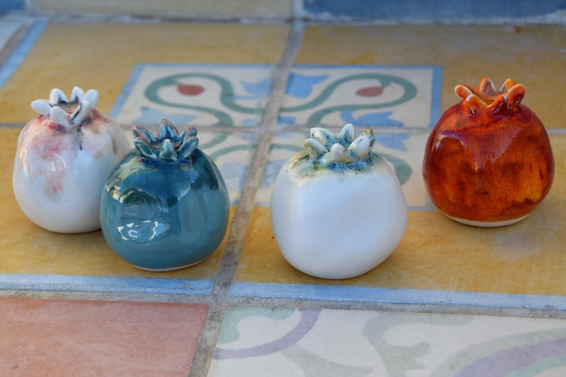 Ceramic pomegranate Made in Israel Judaica souvenir Rosh Hashana gift Home decor Housewarming gift