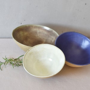 Ceramic Bowls Set, Handmade Ceramic Bowls, Housewarming Gift, Wedding Gift, Functional Ware, Pastel Colored Small Bowls image 2