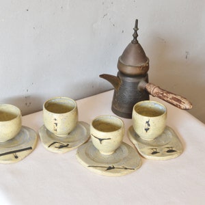 set of 4 Ceramic Espresso Cups, Ceramic Espresso cup & Saucer