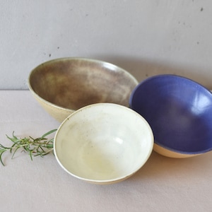 Ceramic Bowls Set, Handmade Ceramic Bowls, Housewarming Gift, Wedding Gift, Functional Ware, Pastel Colored Small Bowls image 1