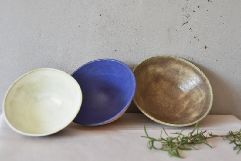 Ceramic Bowls Set, Handmade Ceramic Bowls, Housewarming Gift, Wedding Gift, Functional Ware, Pastel Colored Small Bowls image 3