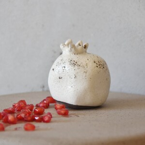 Ceramic pomegranate, Made in Israel, Raku, Alternative Firing, Judaica, souvenir, Rosh Hashana gift, Home decor, Housewarming gift image 3