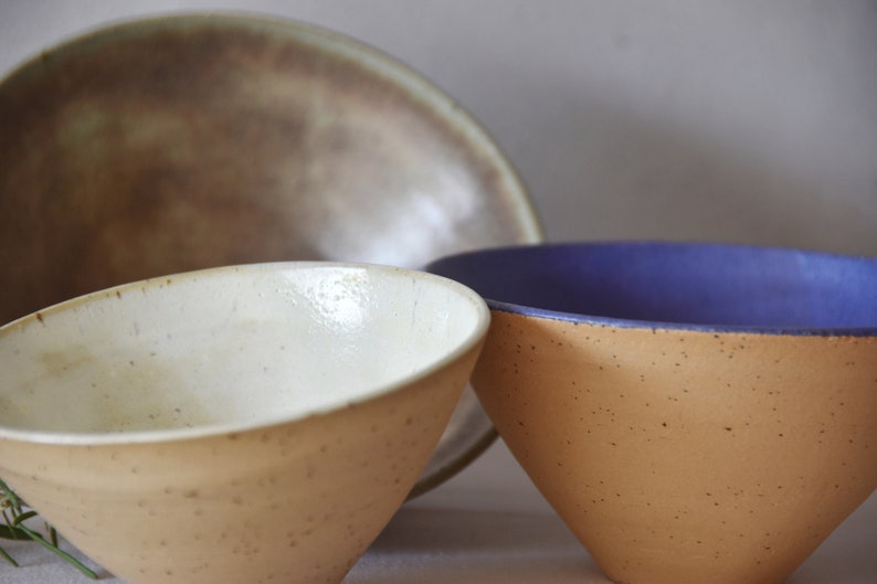Ceramic Bowls Set, Handmade Ceramic Bowls, Housewarming Gift, Wedding Gift, Functional Ware, Pastel Colored Small Bowls image 10
