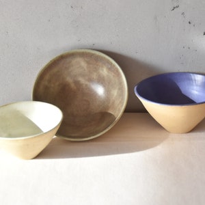 Ceramic Bowls Set, Handmade Ceramic Bowls, Housewarming Gift, Wedding Gift, Functional Ware, Pastel Colored Small Bowls image 7