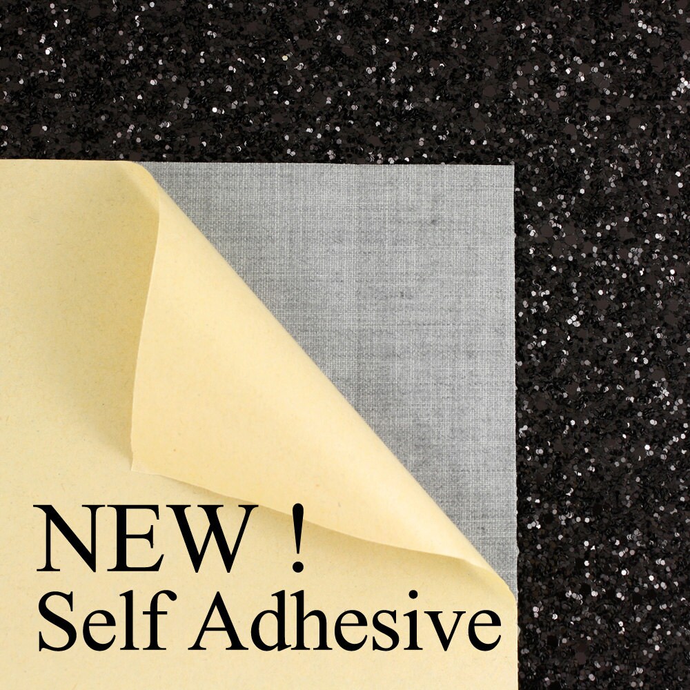 Self Adhesive Glitter Fabric Sheet. Black A4 Sheet. JR09109 Etsy