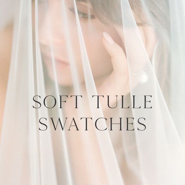 SOFT TULLE Swatches, Tulle Samples, Soft White and Ivory Soft Tulle Veil Fabric Swatches