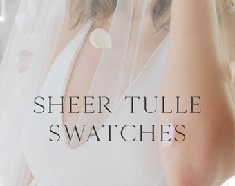 Muestras de tul transparente, muestras de tul ilusión nupcial para velos de novia en blanco suave y marfil, muestras de tela para velos