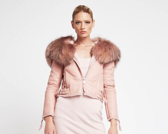 Belvedere Biker Jacket in Rosé
