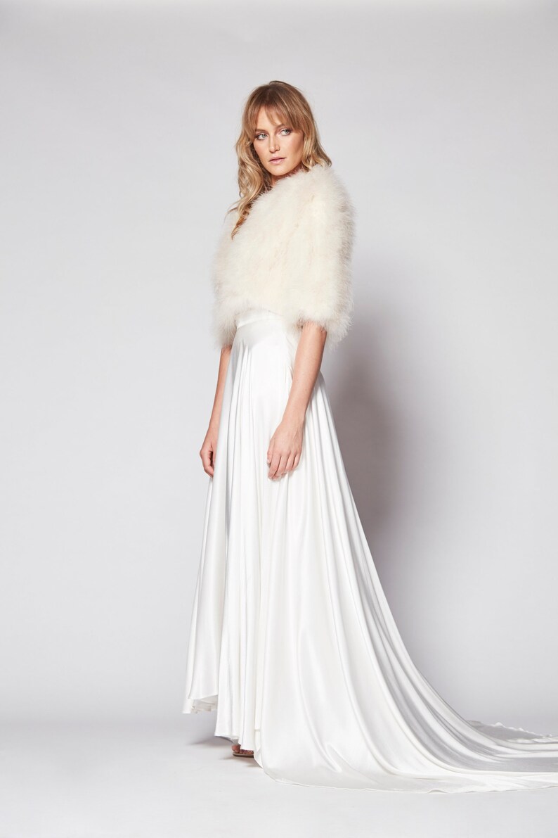 Plume Feather Wedding Jackets In Champagne Etsy