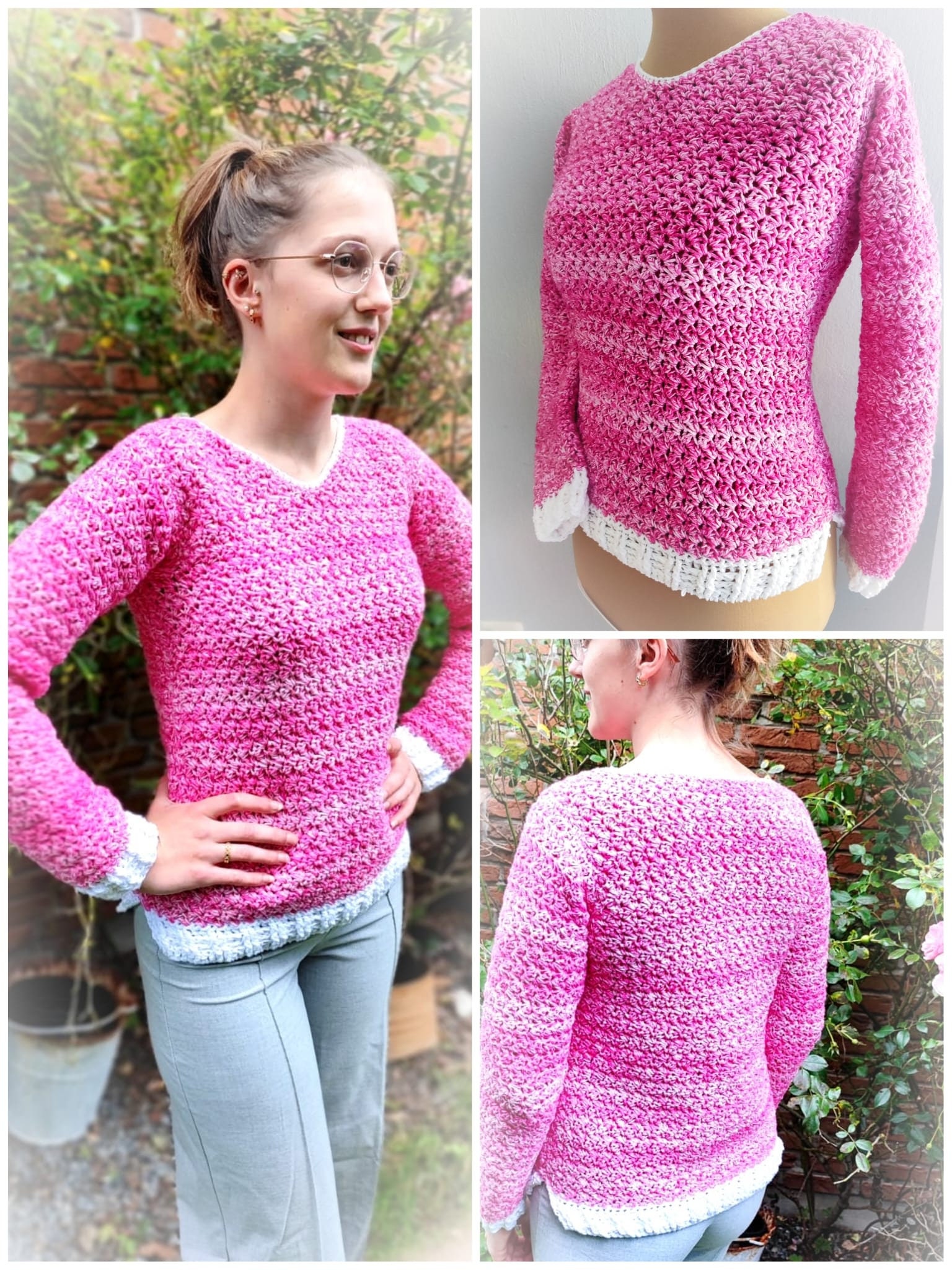 Crochet Pattern Sweater pink Lady PDF ENG DE Etsy UK