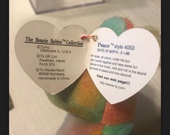 Peace limited first edition Beanie Baby