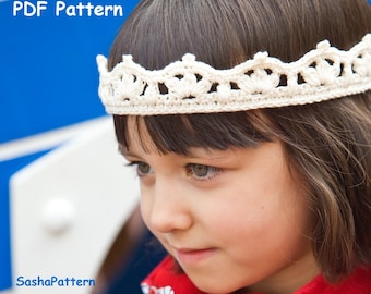 Crochet Flower Princess Crown Pattern: Baby Photo Prop (PDF Pattern)