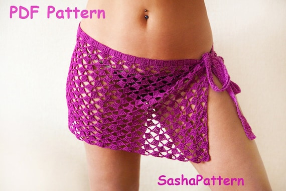 Crochet Beach Pareo Sarong Beach Skirt 