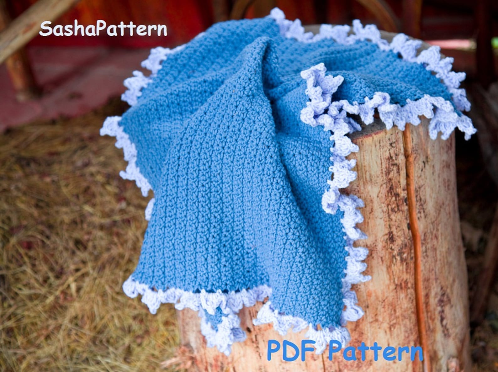 Crochet Ruffle Border Blanket Pattern baby afghan with Etsy