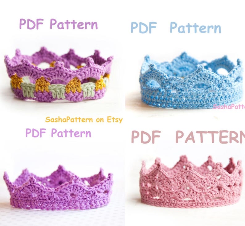 4 virkade Baby Crowns-mönster Set1 Kampanjpris bild 2