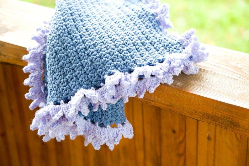 Crochet Ruffle Border Blanket Pattern baby afghan with Etsy