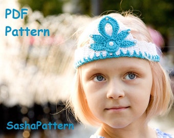 Crochet baby crown pattern FROZEN Elsa Snow Queen 2