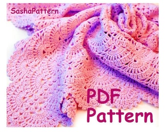 Crochet Baby Blanket Pattern: Lace Shell Stitch Afghan (PDF Pattern)