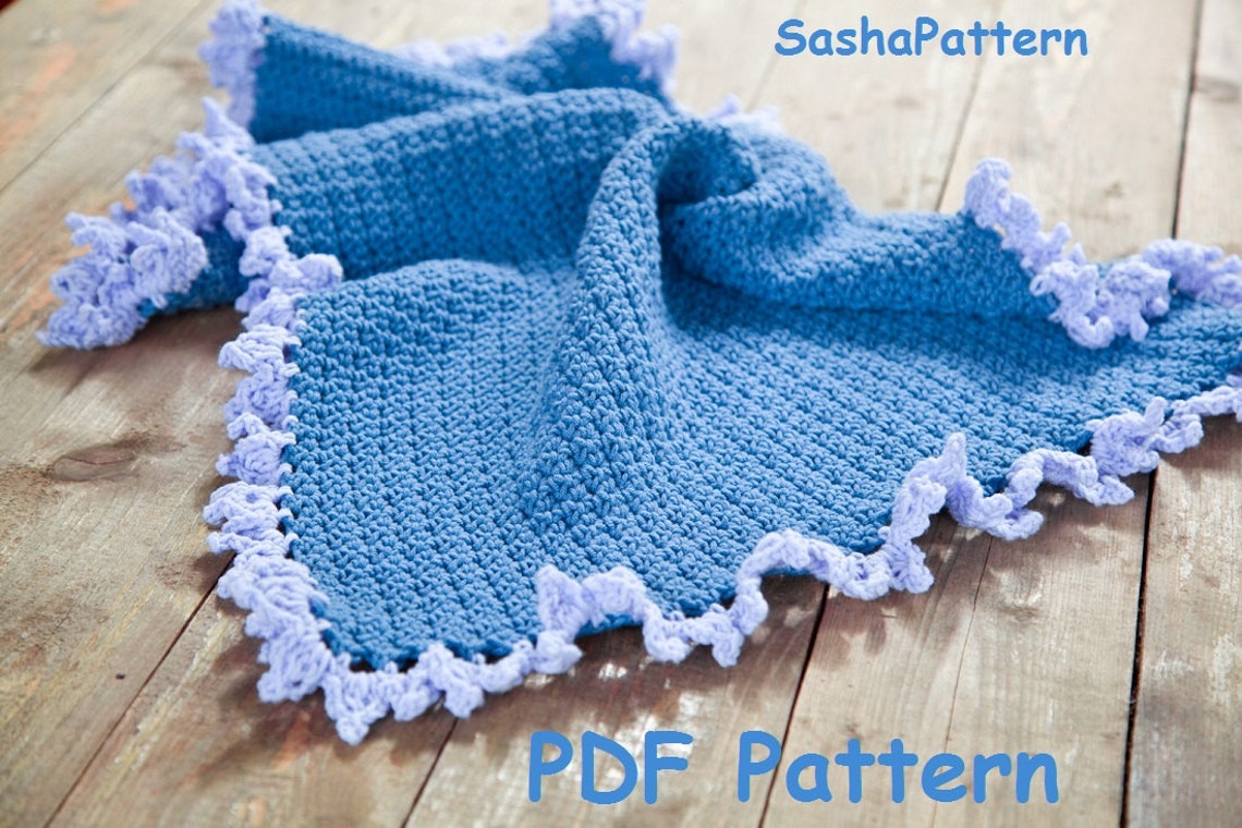 Crochet Ruffle Border Blanket Pattern baby afghan with Etsy