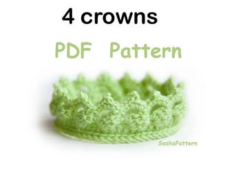 4 crochet Baby Crown Pattern Set3 PROMO price