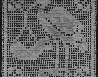 Cigüeña y bebé Patrón de crochet vintage 1915 PDF