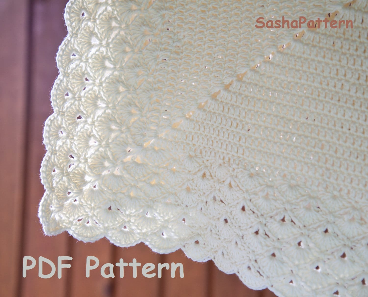 Crochet baby blanket with lacy border pattern square baby afghan