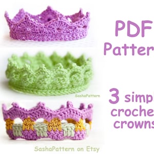 Modèle SIMPLE de 3 couronnes de bébé au crochet - Prix PROMO
