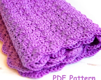 Crochet shell stitch baby blanket pattern - Easy crochet for beginners