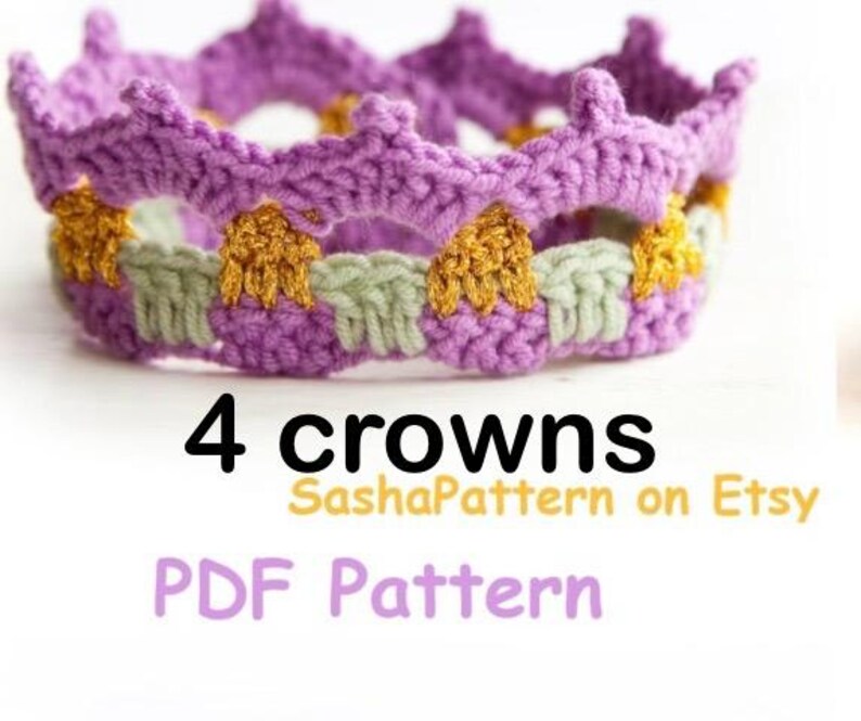 4 virkade Baby Crowns-mönster Set1 Kampanjpris bild 1