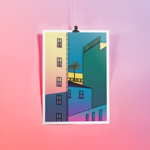 All Day Siesta - Giclee Print, Art Print, Architectural Print, Geometric Illustration
