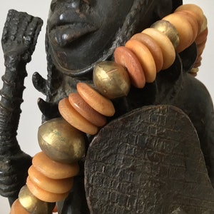 Camel bone and Tuareg brass. Large Ethnic Necklace, African. Gr.160