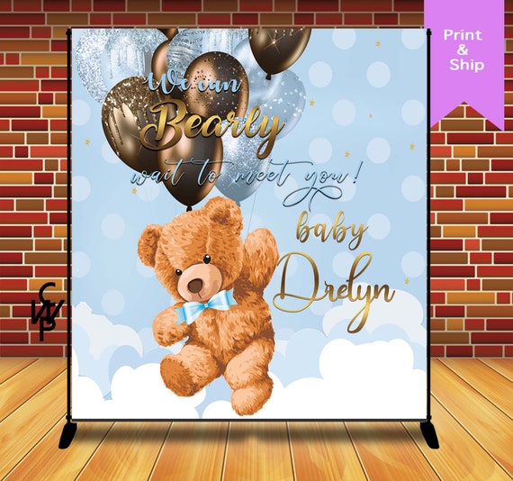 Blue Bearly Wait /Bearly Wait Balloon Theme /Birthday/Baby Shower Backdrop Il_570xn