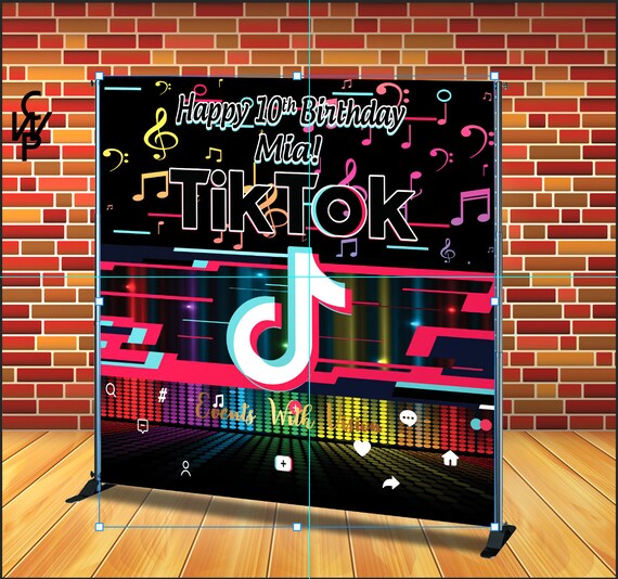 Music Theme Backdrop/banner, Tiktok, Any Design/Birthday/Baby Shower Backdrop, Printed Il_570xn
