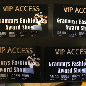 VIP Entry PVC Cards  - Baby Shower/Birthday/Wedding