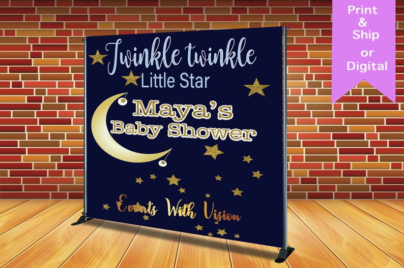 TWINKLE TWINKLE Backdropbanner Birthday Backdrop-Printed Or Digital File