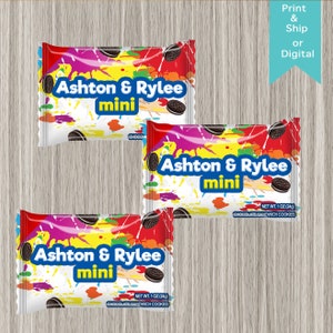 Paint Splash snacks / Cookie Snacks /Candy Buffet Bags/ Favor bags/ Candy bags/chocolate cookies / Pant Party
