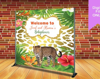 Safari Backdrop/banner, Baby Shower,  Birthday Backdrop Banner Printed Or Digital File