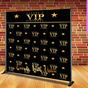 VIP Step and Repeat Custom Backdrop/banner, Any Design/Birthday/Baby Shower Backdrop, Printed Or Digital File