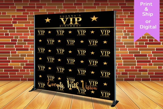 VIP Step and Repeat Custom Backdrop/banner, Any Design/Birthday/Baby Shower Backdrop, Printed Or Digital File Il_570xn