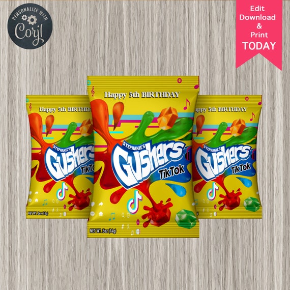 Music Theme Gusher Candy Snacks Edit Today, Print It Today| Social Media Theme Favors | tiktok Music notes |Favors Party - Instant Il_570xn