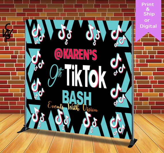 Music Theme Backdrop/banner, Tiktok/Tiktok Bash/Birthday/Baby Shower Backdrop, Printed Or Digital File Il_570xn