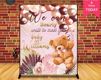 Edit Today, Print It Today! Boho Bearly Wait - Digital - INSTANT ACCESS