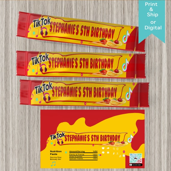 Music Theme Candy Chewy Snacks | tiktokTheme Favors | tiktok| | Printed | Digital Il_570xn