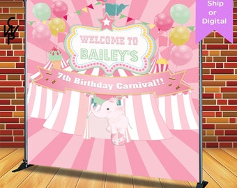 Telón de fondo de carnaval / Telón de fondo de cumpleaños de carnaval personalizado / Fondo de fotos de fiesta en pastel / Fiesta infantil de carnaval