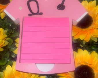 Portanotas adhesivas de enfermera impreso en 3D: organizador de escritorio para consultorio médico, diseño de camisa quirúrgica. Portanotas adhesivas.