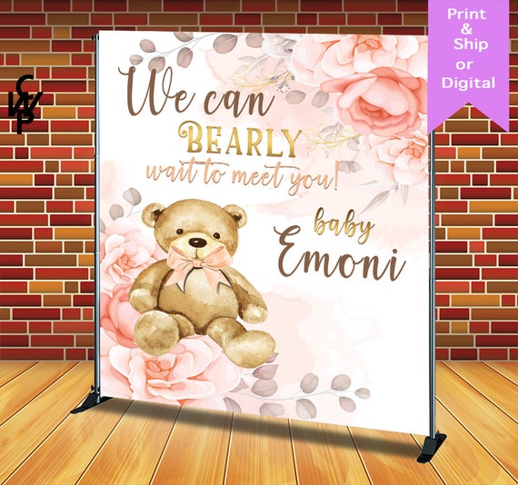 Bearly Wait Theme Backdrop/banner, Any Design/Birthday/Baby Shower Backdrop, Printed Il_570xn